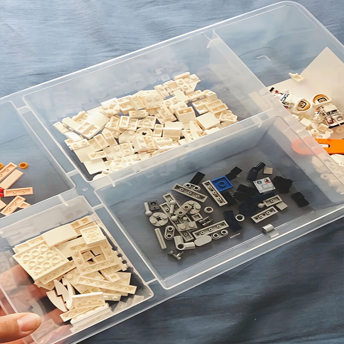 Drawer Organizer Peg - 2PCS Divided Storage Box, Multi-Grid Plastic