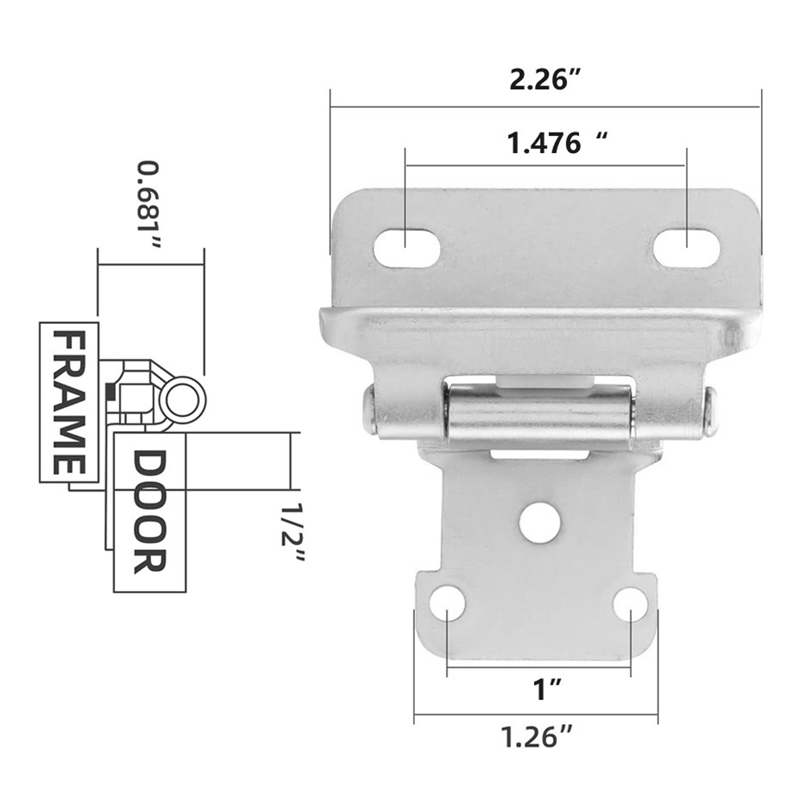 2Pcs Metal Door Hinge w/Screws - Cabinet Hinge Overlay ulasan dan harga