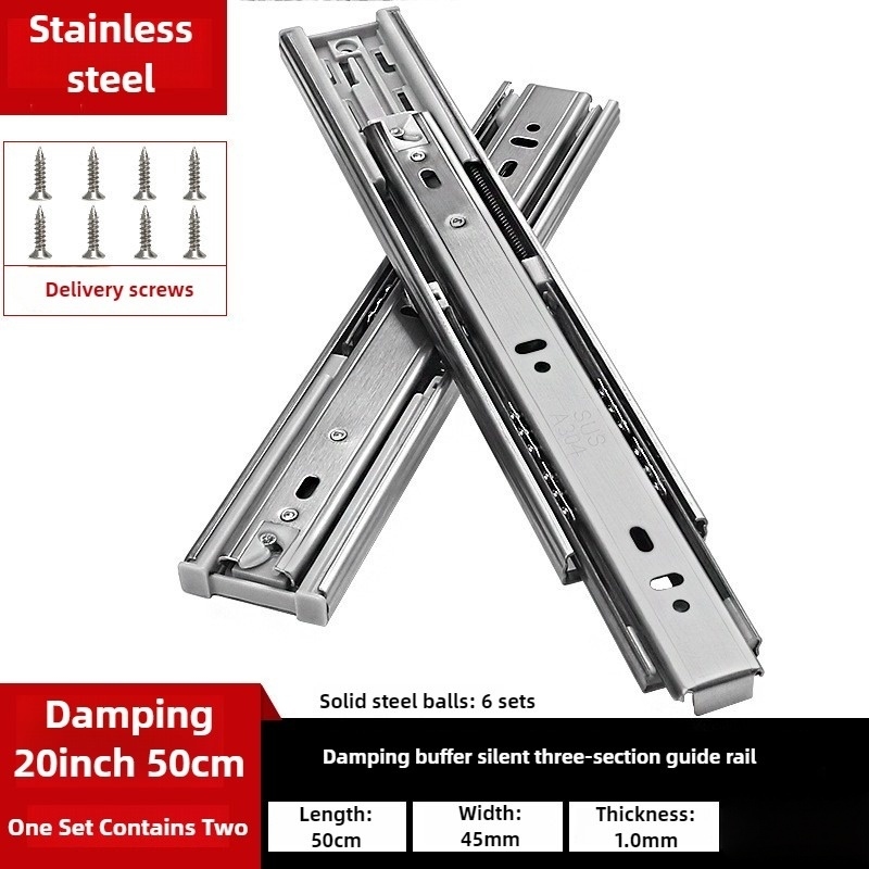 45mm Wide Three-Section Soft C - Furniture Rails Hardware ulasan dan harga