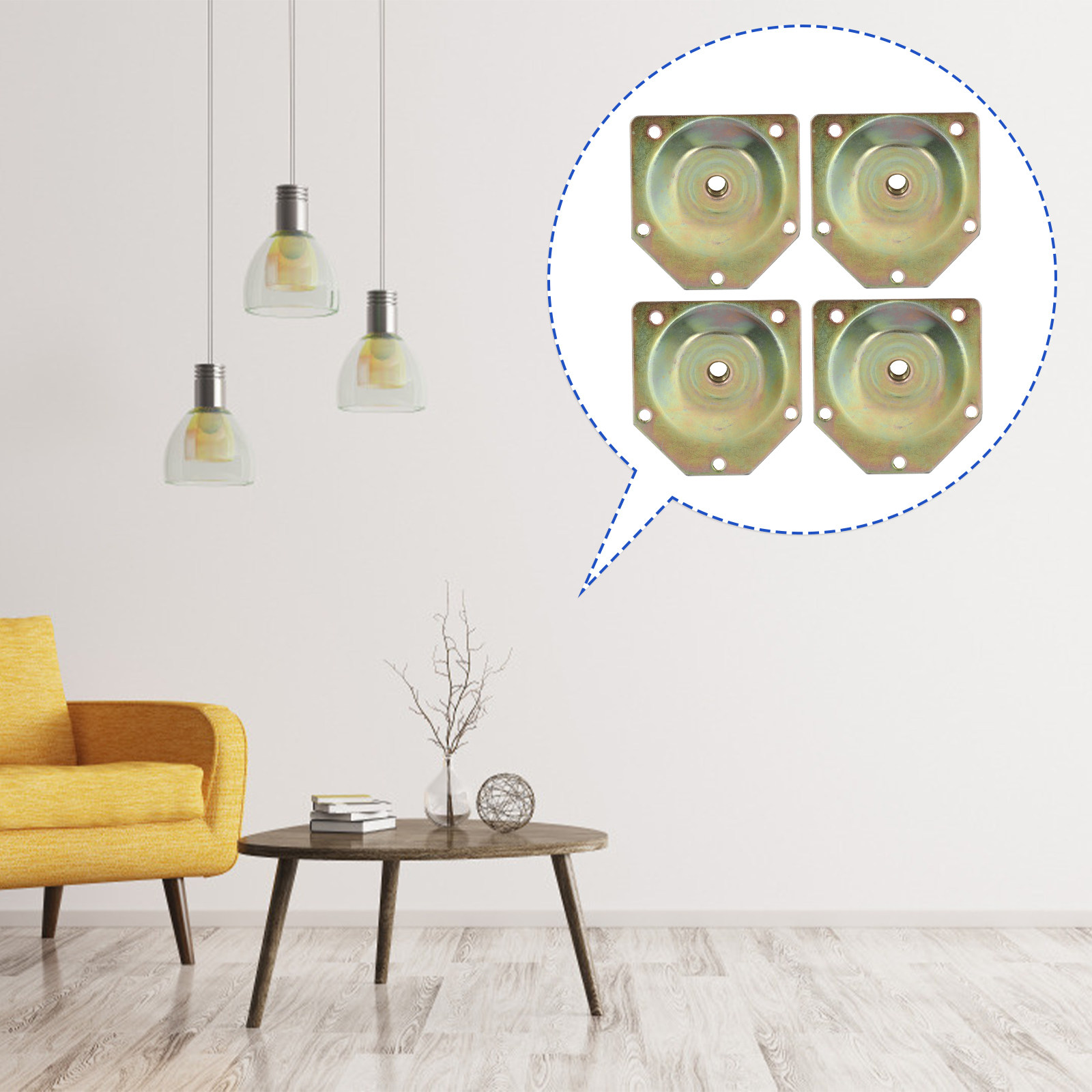 4Pcs Nut Set 12 Degree Slanted - Furniture Leg Set ulasan dan harga