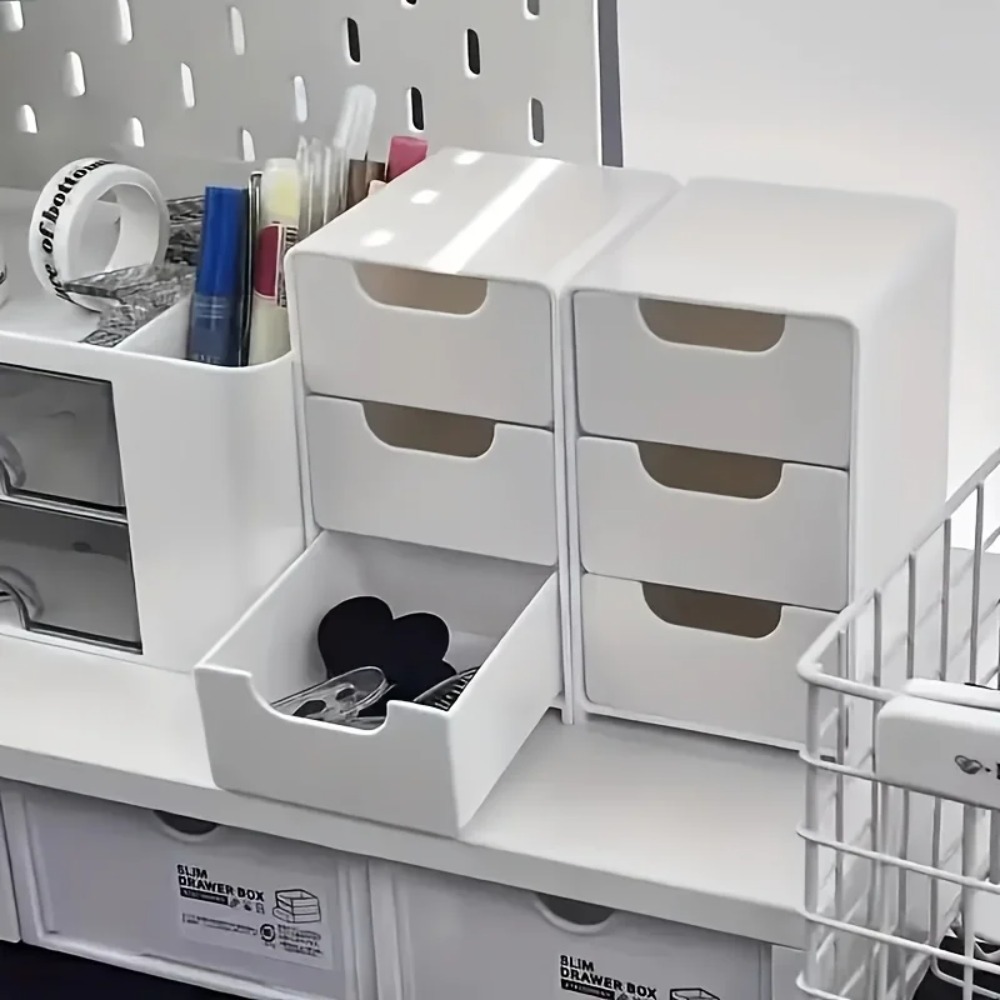 Chic 3-Tier Desk Organizer wit - Drawer Organizer Peg ulasan dan harga