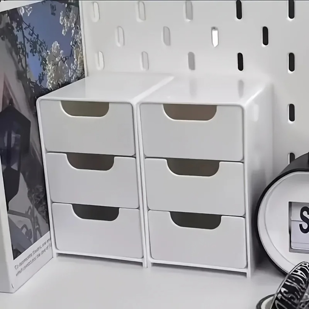 Chic 3-Tier Desk Organizer wit - Drawer Organizer Peg ulasan dan harga