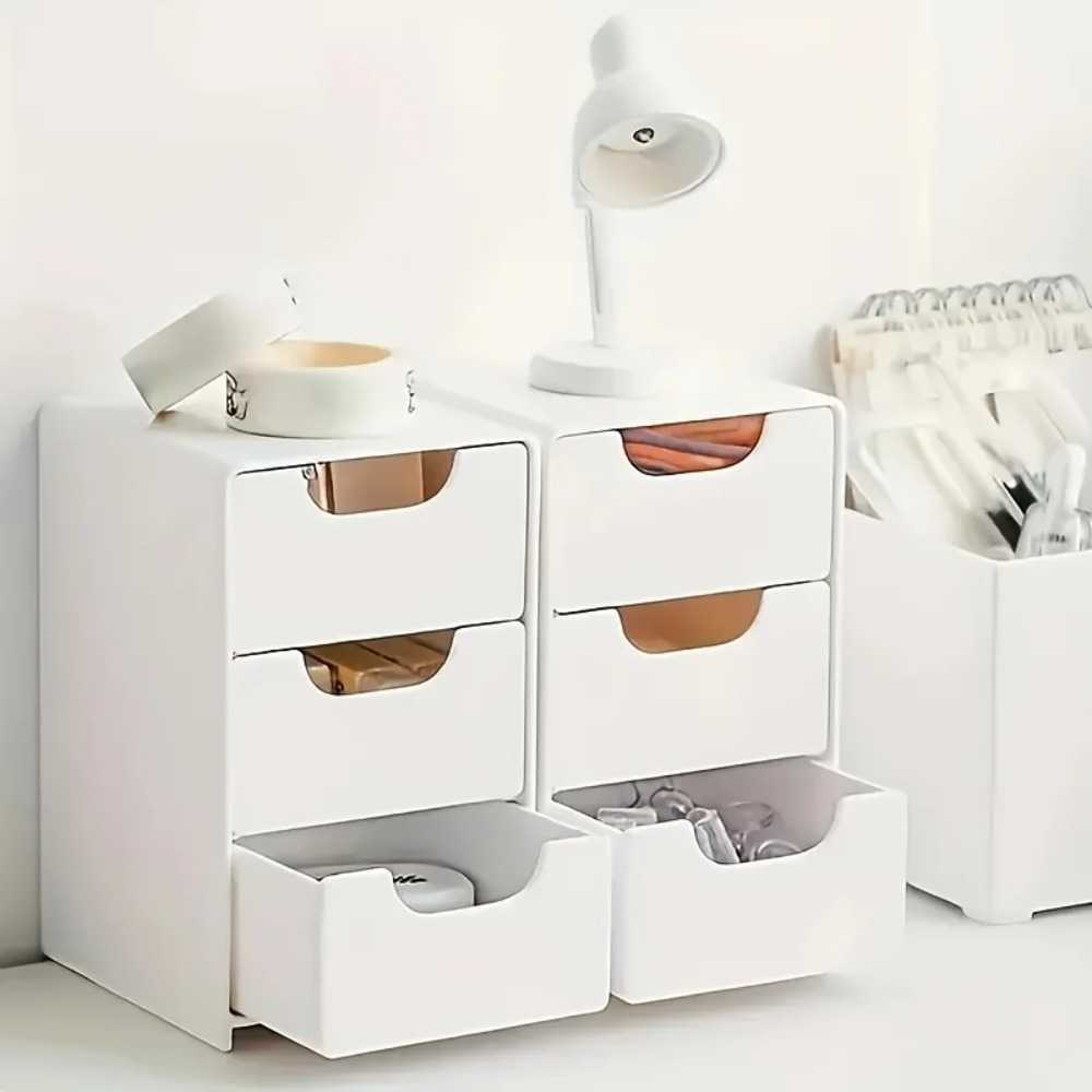 Chic 3-Tier Desk Organizer wit - Drawer Organizer Peg ulasan dan harga