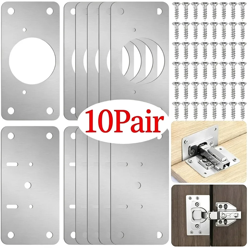 10/1Pairs Hinge Repair Plate K - Furniture Hardware Replacement Parts ulasan dan harga