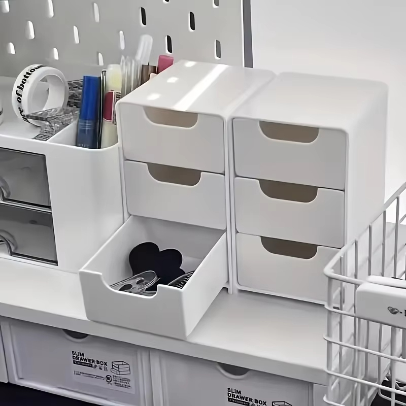 Chic 3-Tier Desk Organizer wit - Drawer Organizer Peg ulasan dan harga
