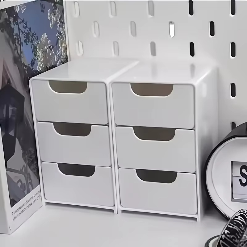 Chic 3-Tier Desk Organizer wit - Drawer Organizer Peg ulasan dan harga