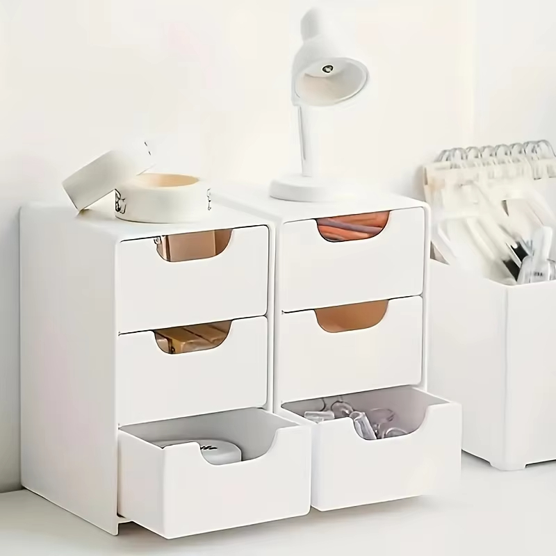 Chic 3-Tier Desk Organizer wit - Drawer Organizer Peg ulasan dan harga