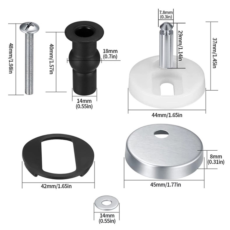 2Pcs Toilet Seat Hinges Top Fi - Furniture Hardware Replacement Parts ulasan dan harga