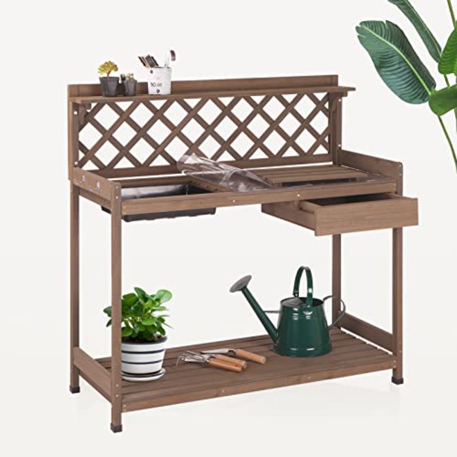 Outdoor Potting Bench For Gard - Drawer Organizer Peg ulasan dan harga