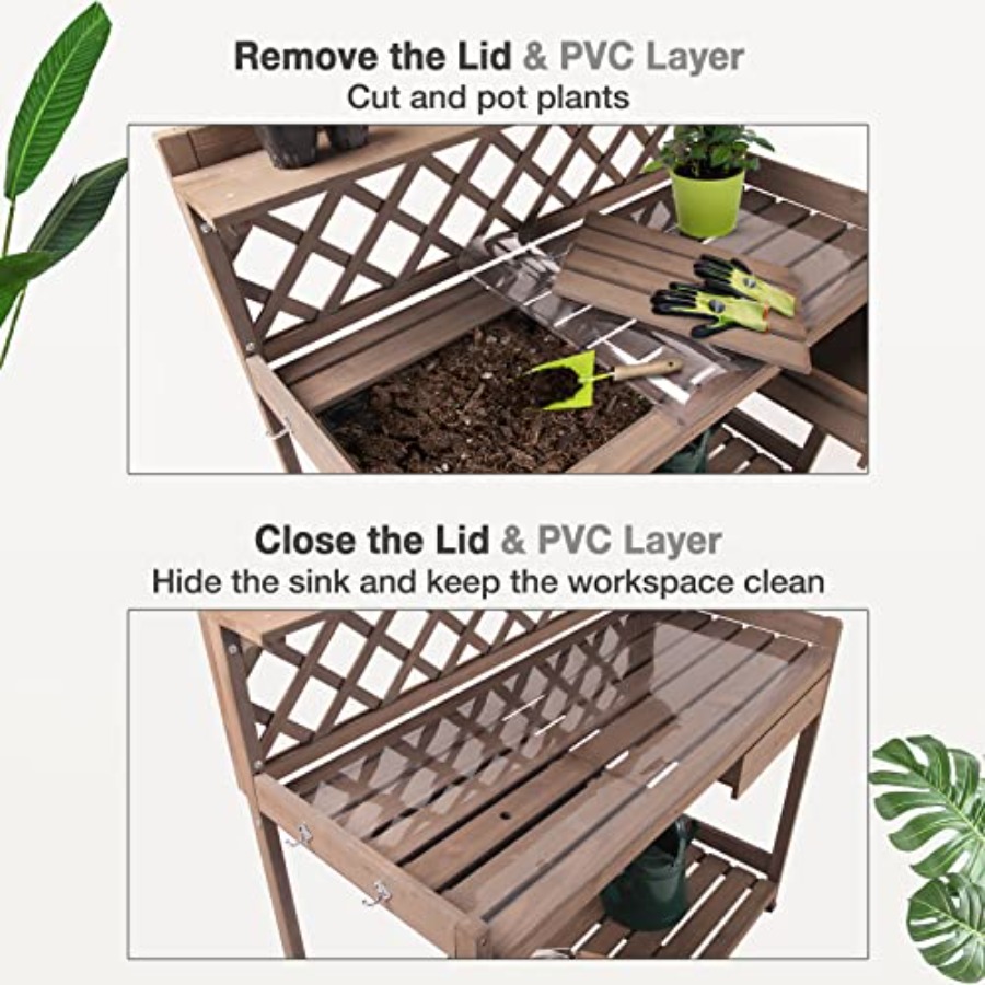 Outdoor Potting Bench For Gard - Drawer Organizer Peg ulasan dan harga