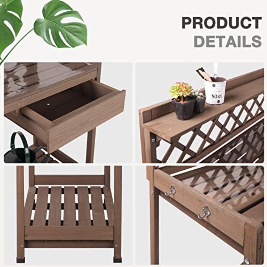 Outdoor Potting Bench For Gard - Drawer Organizer Peg ulasan dan harga